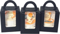 Bakepacker Auto-pop up Individual Cupcake Boxes with Window 60 Count Black Single Cupcakes Box 3.6 x 3.6 x 4.3inch Cupcake Carrier