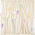 Ivory Backdrop Curtain: 5.8×8ft Backdrop Solid Color Wrinkle Resistant Background - Bridal Shower Wedding Graduation Ceremony Decoration
