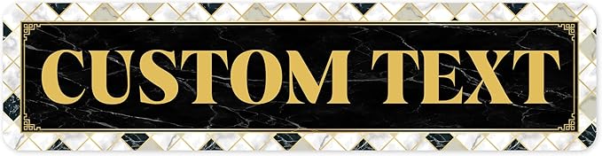 Custom Sign, Custom Street Sign, 11 Font Colors, 13 Font Styles, 4 Hole Options, 22 Sizes, 12x48 Inches, Rust Free DiBound, Fade Resistant, Made in USA by My Sign Center (Marble Tile)
