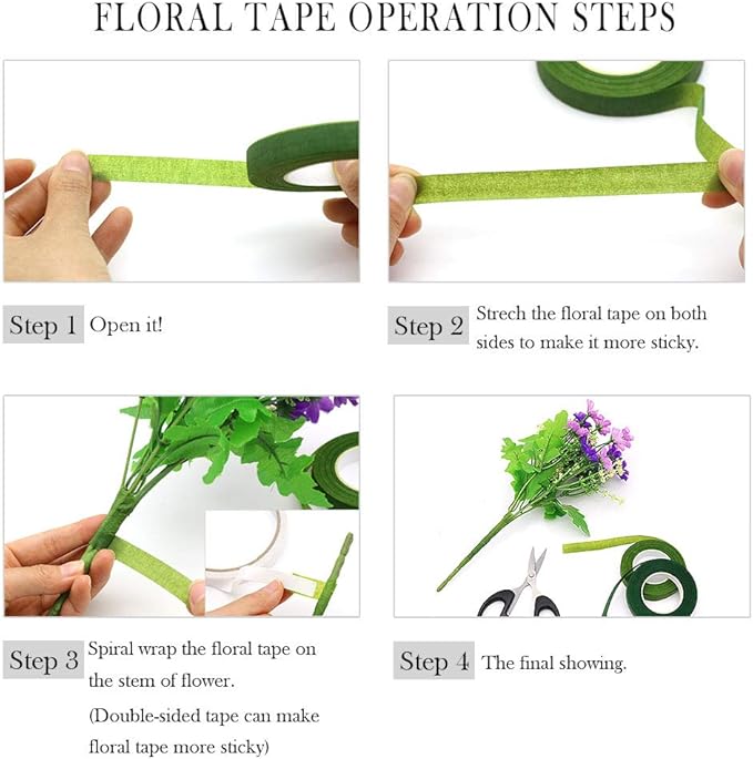 Floral Arrangement Kit,17 Pieces Flower Tools Include Floral Wire Cutter Scissor Floral Tape 22 Gauge Paddle Wire 26 Gauge Stem Wire Pearl Corsage Pin Bouquet Wrap Florist