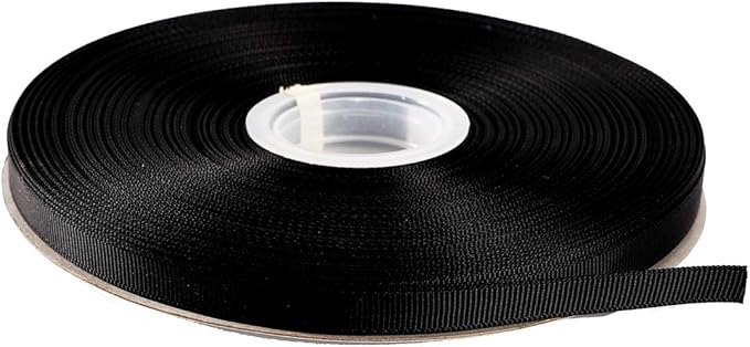 ITIsparkle 3/8" Inch Grosgrain Ribbon 50 Yards-Roll Set for Gift Wrapping Scrap Books Party Favor Hair Braids Baby Shower Decoration Cake Decoration Floral Arrangement Craft Supplies, Black Ribbon
