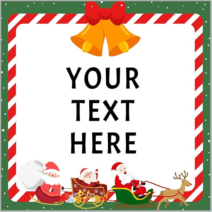100-1000pcs Custom Stickers Merry Christmas Stickers Personalized Labels Adhesive Xmas Decorative Envelope Seals Stickers for Cards Gift Boxes(VSquare-12)