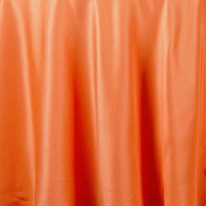 Efavormart Round Tablecloth, 120 Inch Stain & Wrinkle Resistant Washable Table Cloth, Decorative Polyester Fabric Table Cover for Banquet, Wedding, Dining - Orange