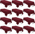12 Pack 60 x 126 Inch Rectangle Tablecloth Burgundy Polyester Tablecloth for 8 Ft Rectangle Tables, Washable Fabric Table Cloth for Wedding Dining Table Buffet Parties Camping