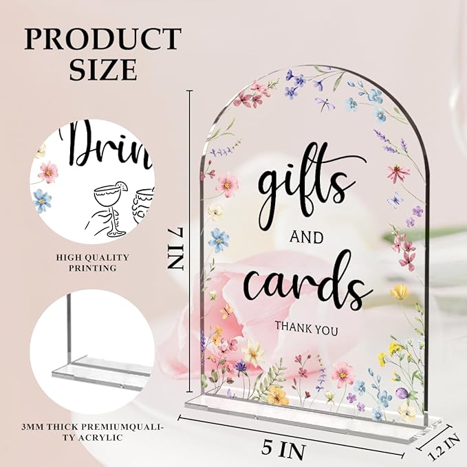 2 Pcs Wedding Decor, Ceremony Sign, Wedding Sign for Reception & Event Party,Bridal Shower Decorations, Wedding Table Decor Accessories for Anniversary And Event 5x7 Inch