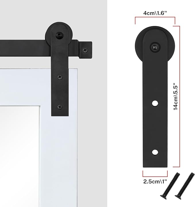 COGOOD Farmhouse Barn Door Mirror - 25 x 38 Rustic Bathroom Mirror for Living Room, Entryway, Vanity Wall Decor (Pure White)