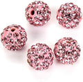50pcs Adabele Grade A Suncatcher Crystal Rhinestone Pave Loose Beads 10mm Light Rose Pink Polymer Clay Disco Ball Spacers Compatible with Shamballa All Craft Jewelry Making DB10-55