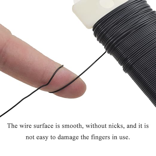 HAHIYO 22Gauge Black Wire - 1Roll, 38Yards (115Feet) Flexible Floral Wire for Crafts, Christmas Wreaths, Tree & Flower Arrangement, Wedding DIY