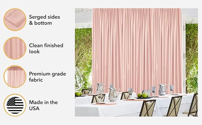 AK TRADING CO. 10 feet x 8 feet IFR Polyester Backdrop Drapes Curtains Panels with Rod Pockets - Wedding Ceremony Party Home Window Decorations - Silver
