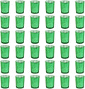 Green Mercury Glass Tea Light Holders Set of 36 - Elegant Votive Candle Holders for Weddings, Showers and Home Decor - Perfect for Table Centerpieces and Parties (Glass, Green)