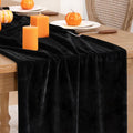 Black Velvet Table Runner Fall Halloween Black Table Runner 20 x 120 Inch Luxurious Elegant Velvet Fabric Thanksgiving Table Decorations for Christmas Dinner Wedding Bridal Baby Shower