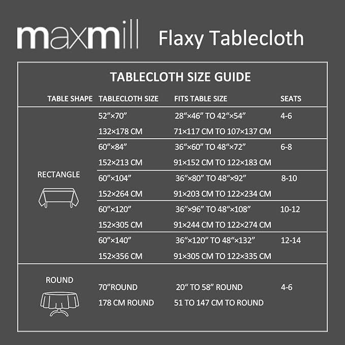 maxmill Flaxy Faux Linen Tablecloth with 2-Tone Slubby Yarn Textured Weaves Wrinkle Resistant Anti-Shrink Soft Table Cloth for Kitchen Dining Restaurant Tabletop Rectangle 60 x 120 Inch Sage