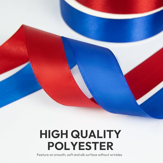 KMER LIFE 1 inch Wide x 50 Yards Purple Single Faced Polyester Satin Ribbon, Purple Satin Ribbon Perfect for Wedding Decor, Wreath, Crafts, Gift Wrapping & Other Projects (Purple)
