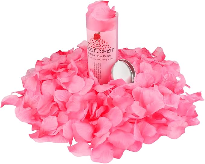 CODE FLORIST 1100 PCS Silk Rose Petals for Valentine's Day,Fake Rose Petals for Romantic Night,Wedding,Proposal Anniversary Flower Decorations(Separated,Scented,Light Pink&Hot Pink)