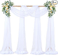 White Arch Draping Fabric for Wedding, 2 Panels 60" x 26Ft Chiffon Drapery Fabric Drapes Backdrop for Wedding Ceremony Baby Shower Bridal Shower Decoration