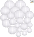 ADLKGG White Paper Lanterns Party Decorative, White Round Hanging Paper Lanterns Decorations for Graduation Wedding Engagement Birthday Party Decorations, 21pcs