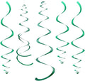 Green Party Hanging Swirl Decorations Plastic Streamers for Ceiling, Pack of 28