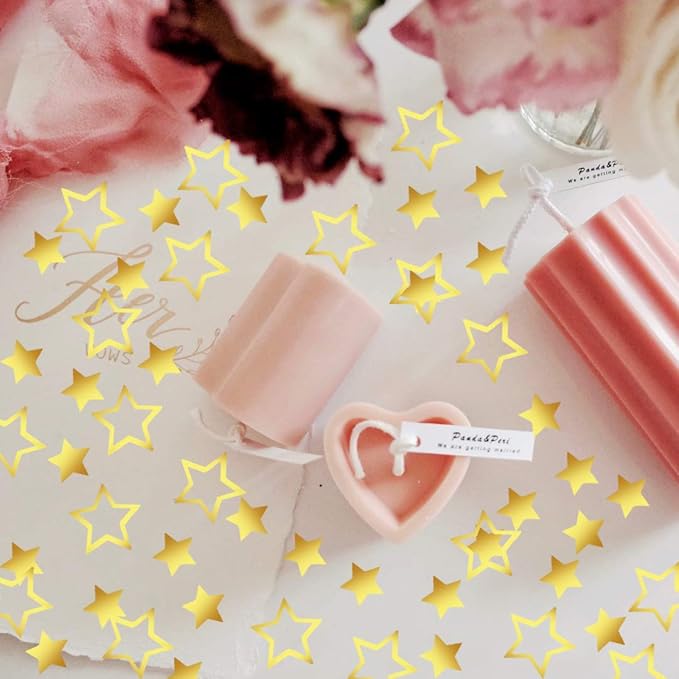 Confetti Star Metallic Foil Confetti Sprinkles for Wedding/Birthday/Festival Party Decorations 1.5OZ(Gold, 24mm&18mm)