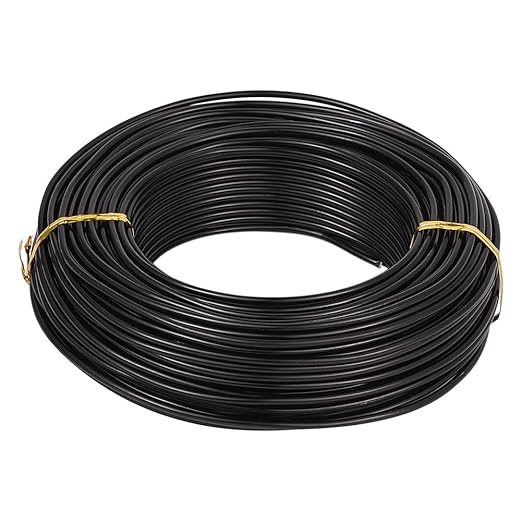 Fashewelry 114 Feet 10 Gauge Aluminum Wire Black Bendable Metal Craft Wire for Beading Jewelry Craft Making (2.5mm)