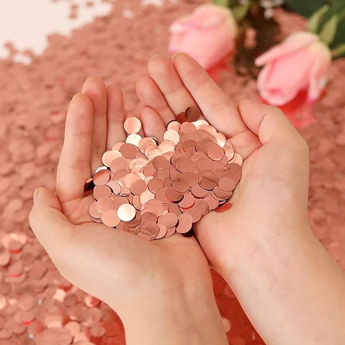 Rose Gold Foil Confetti,Round Dots Glitter Table Confetti,Sparkling for Party Decorations(1.76 OZ)