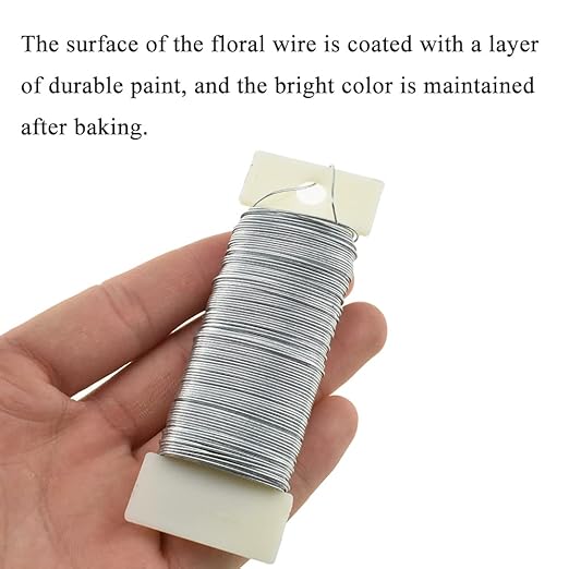 HAHIYO 22Gauge Silver Flexible Metal Floral Wire - 3 Rolls Total 115 Yards (345 Feet) for Crafts, Christmas Wreaths, Tree, Flower Arrangement, Bouquet Wrapping, Wedding DIY