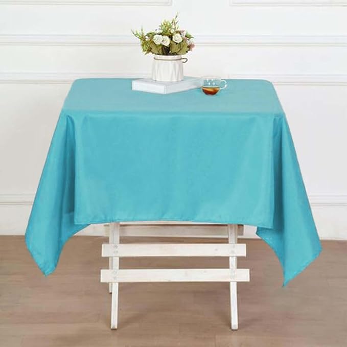 Efavormart 54x54 Turquoise Wholesale Linens Seamless Polyester Square Linen Tablecloth for Wedding Banquet Party Restaurant
