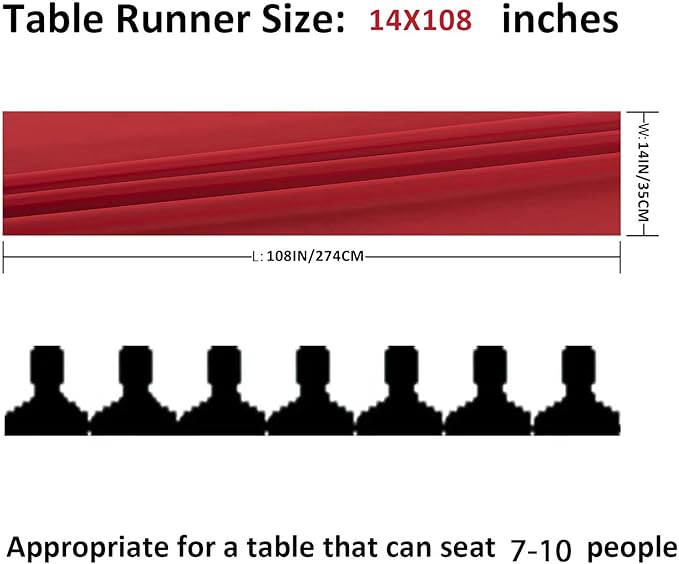 12Pack 9ft Chiffon Table Runner 14x108 Inch Sheer Romantic Table Runner for Wedding Birthday Party Bridal Shower Outdoor Decoration-Red