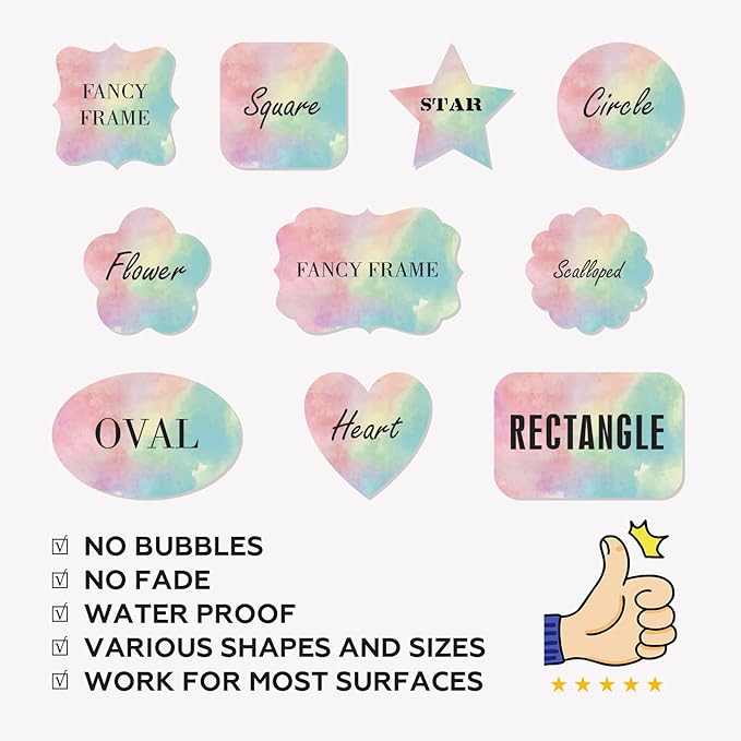 Custom Stickers Personalized Labels - Customized Stickers with Any Design Image Logo Text,Custom Stickers for Business Logo,Custom Thank You Label Stickers,100 Labels (Fancy Frame,4"x3")