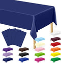 4 PCS Navy Plastic Tablecloths for Rectangle and Round Tables, 54" x 108" Stain Resistant Disposable Tablecloth for Picnic, Weddings, Baptism Decorations, Picnic Table Cover for Parties, Birthday