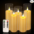 Flameless Candles,Battery Operated LED Candles Ideal for Halloween, Christmas,Home Decor,Home Party Wedding Indoor Outdoor,White 2.2X5“6”6“7”7“H