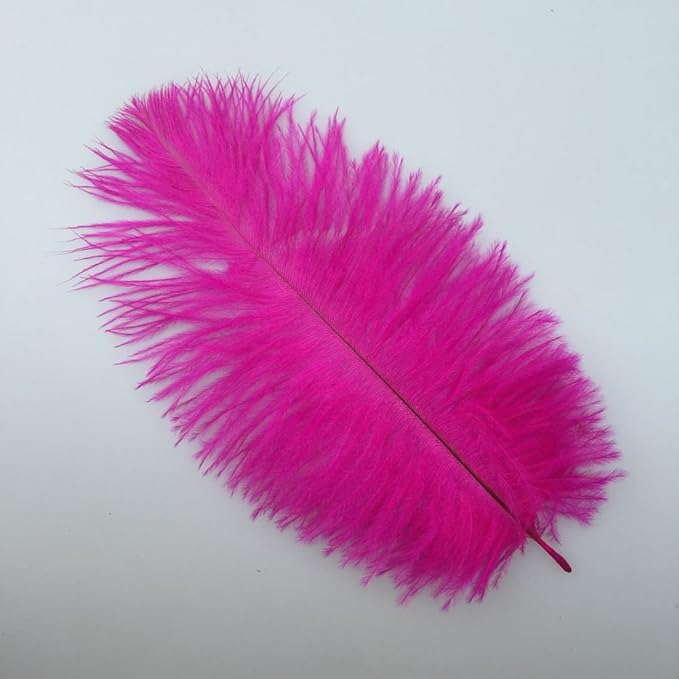 Sowder 10-12inch(25-30cm) Ostrich Feathers Plume for Wedding Centerpieces Home Decoration Pack of 10pcs(Fuchsia)