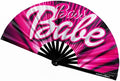Kandies World UV Reactive Custom Festival Folding Hand Fan - Unique Designs, Made of Bamboo, Clacking Sound, Lightweight - Perfect Rave and Festival Accessory!