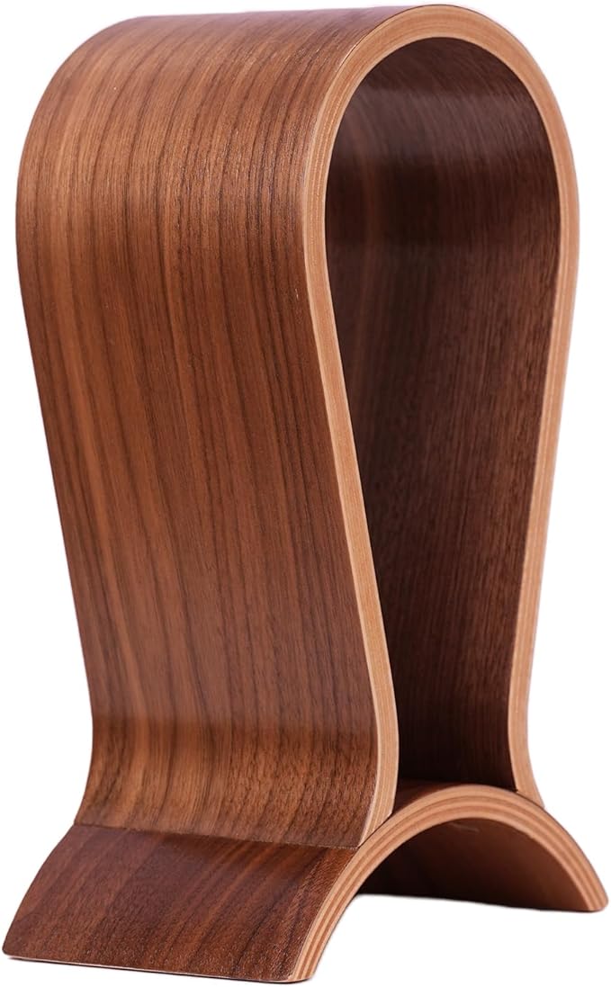 Wood Headphone Stand for Desk - Headset Holder Cute Gaming Wooden Headphones Hanger Hook Rack Base Storage Head Phone Accessories
