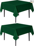 sancua Square Tablecloths 70x70 Inch Hunter Green, 2 Pack - Fabric Table Cloth for Square or Round Tables, Washable Polyester Table Cover for Christmas Dinner, Holiday Party, Display Tables