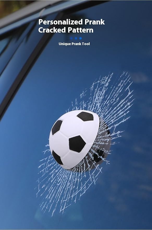 Car 3D elf Ball car Sticker, car Window Funny Creative Decorative Sticker(18cmx18cmx3cm) (White Football)
