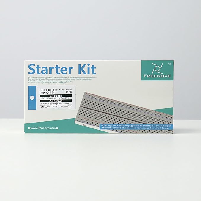 Freenove Basic Starter Kit for Raspberry Pi Pico W (Included), Dual-core Arm Cortex-M0+ Microcontroller, 386-Page Detailed Tutorial, 142 Items, 55 Projects, Python C Code