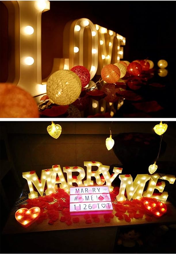 MUMUXI Marquee Light Up Letters Sign Battery Powered LED Alphabet Lights for Party Wedding Birthday Christmas Home Bar Decoration Lighted Symbols