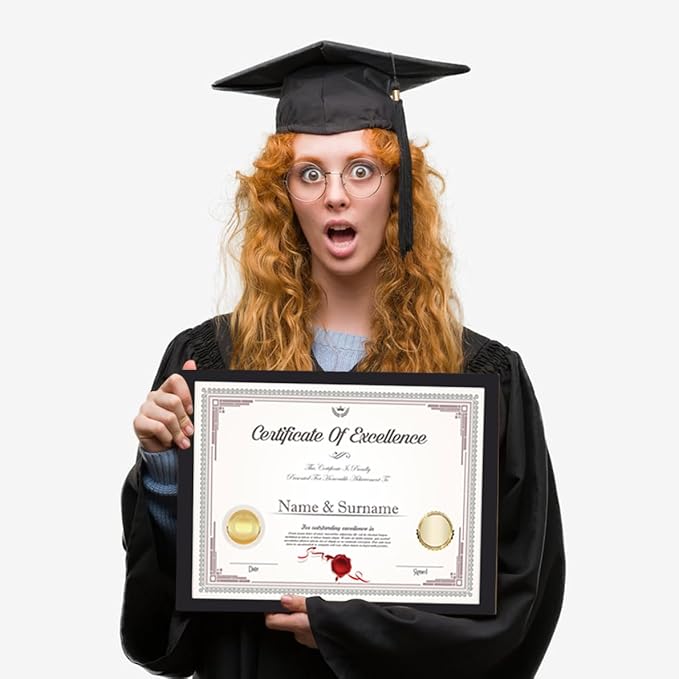 KTKDE 8.5x11 Picture Frame Black Certificate Document Frame 3 Pack Diploma Frames, Poster and Photo, Horizontal and Vertical Formats for Wall Hanging or Tabletop with Shatter Resistant Plexiglass