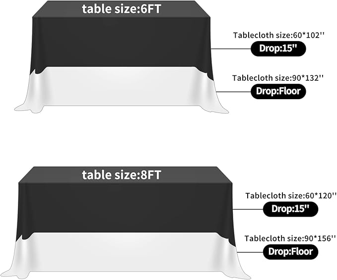Rectangle Tablecloth 90x132 inch Washable Polyester Fabric Table Cloth for Wedding Party Dining Banquet Decoration（90x132, Navy）