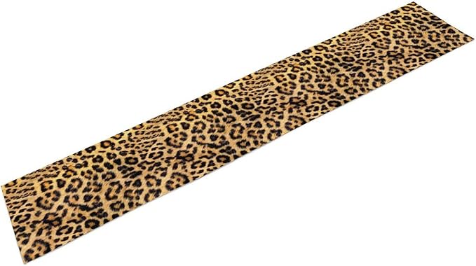 Leopard Print Dinning Table Runner, Cotton Linen Rustic Cottage Country Farm Safari Wildlife Fur Print Table Runners for Table Dresser Runner Dinning Kitchen Party Holidays Home, 13x70 Inch