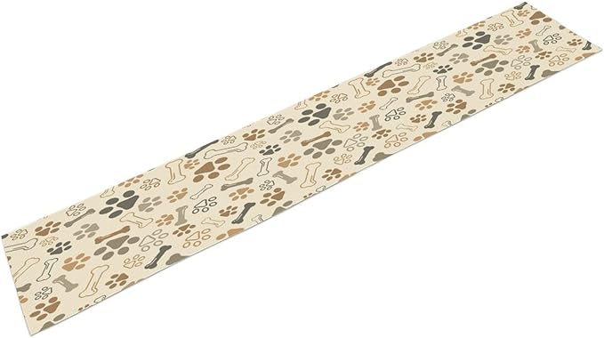Dog Paw Table Runner,Kids Teens Cute Pet Animal Footprint Theme Pattern Print Tablecloth Burlap for Hotel Indoors Outdoor Dining Room Kitchen Home Decor,W13X L90 in
