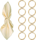 Gold Napkin Rings - 10 Pcs Stainless Steel Napkin Rings,Gold Rotundity Metal Napkin Ring for Table Settings Wedding Christmas Party Dinner Table