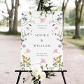 Wildflower Wedding Welcome Sign, Floral Welcome Sign Wedding Template, Wedding Sign, Wedding Sign for Yards