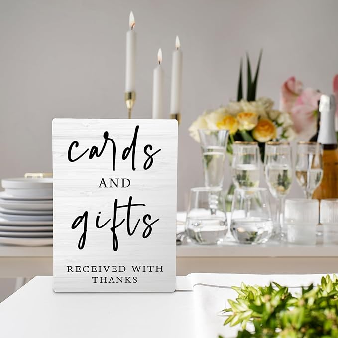 Cards And Gifts Wedding Sign, 5x7inch - Ceremony & Reception Gift Table Decor