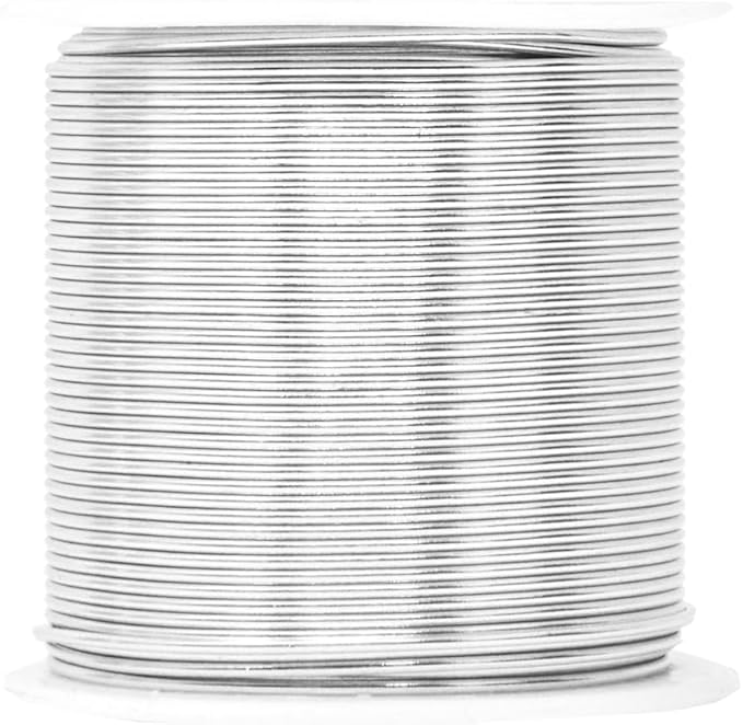 Mandala Crafts 18 Gauge Anodized Aluminum Craft Wire for Jewelry Making - 450 FT Colored Flexible Silver Copper Black Pink Ice Blue Red Wire - Bendable for Bonsai Armature Crafting Sculpting