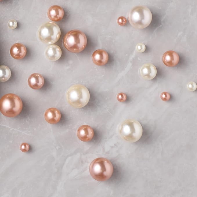 200 Pcs Vase Filler Beads White Pearl Beads for Vase No Hole Beads for DIY Home Table Party Decor Wedding Centerpiece 8/14/20mm