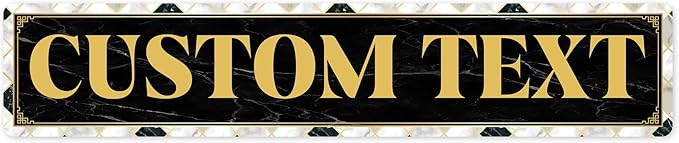 Custom Sign, Custom Street Sign, 11 Font Colors, 13 Font Styles, 4 Hole Options, 22 Sizes, 6x30 Inches, Rust Free DiBound, Fade Resistant, Made in USA by My Sign Center (Marble Tile)