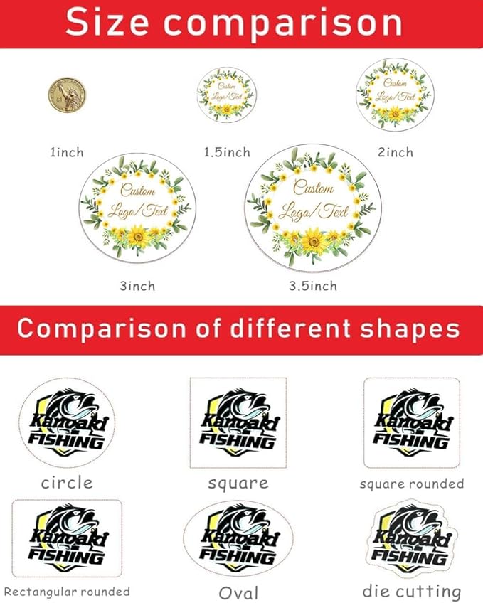 Custom Stickers for Weddings, Birthdays & Businesses - Personalized Labels with Your Logo - Waterproof, Fade and Heat Resistant - Pack of 100-1000 (Custom Image, 3 Inch)