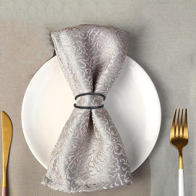 Black Napkin Rings - 12 PCS Metal Spiral Napkin Rings(Spiral) Napkin Holders Buckles for Family Dinner, Wedding, Party,Table Decorations