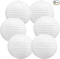 BEISHIDA 8-Inch White Paper Lanterns Decorative Chinese/Japanese Hanging Round Paper Lanterns Lamp for Birthday, Wedding, Christmas, Bridal, Home Decor, Party Decoration (6 Packs)